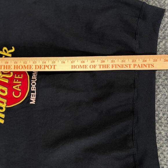 VTG Hard Rock Cafe Melbourne Save the Planet Crewneck S Black Embroidered Rare - Picture 6 of 7